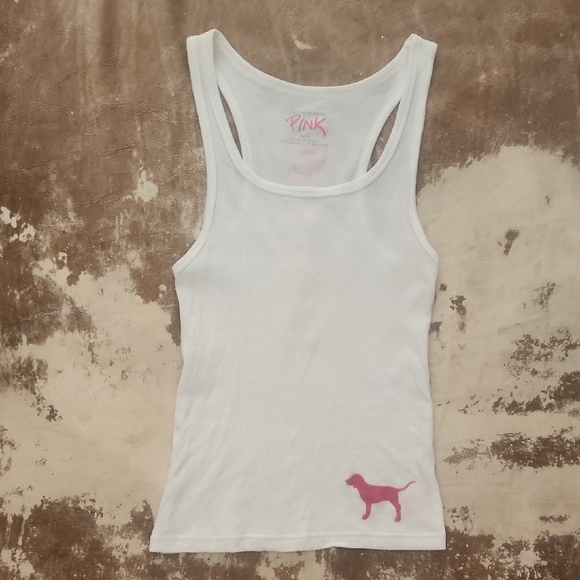 PINK Victoria's Secret Tops - Y2K VS Pink Logo Racerback Tank. Size: S